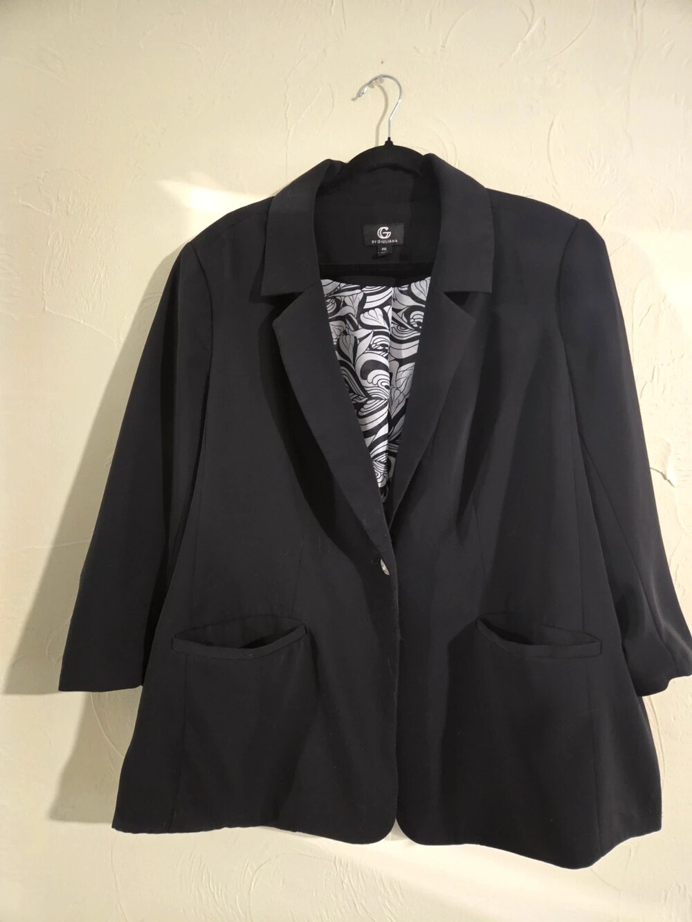 G by Giuliana Black Open Front Blazer P1X Petite Plus